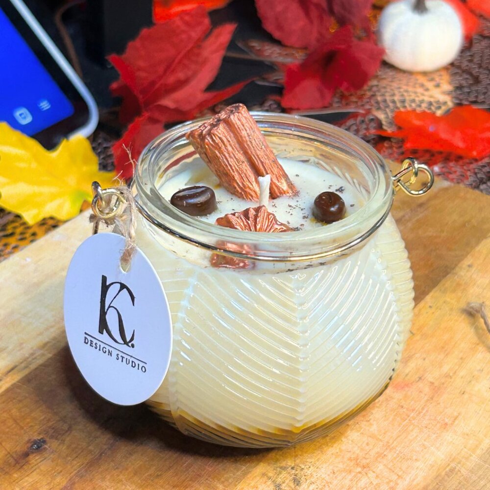 Autumn Roast Candle – Cozy Coffee Latte Scented Fall Candle 12oz